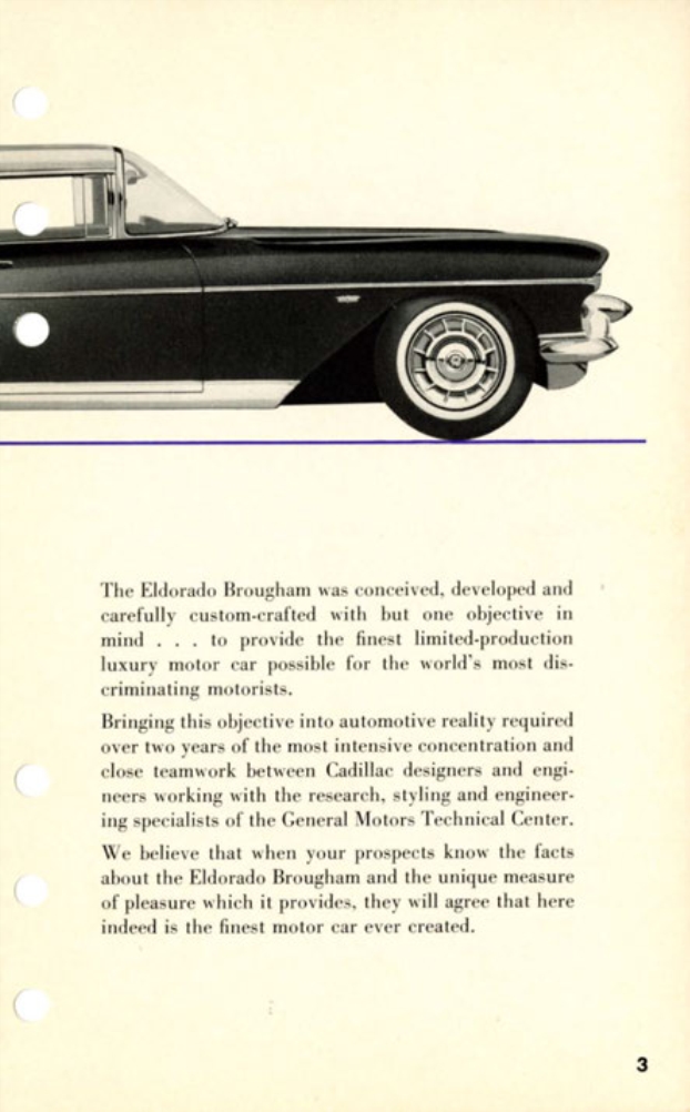 1957 Cadillac Eldorado Brougham Salesmans Data Book Page 20